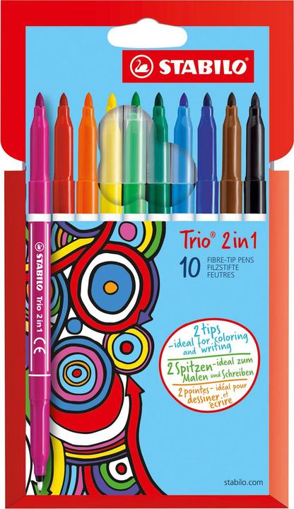 Produktbild STABILO Trio 2in1 Filzstift (Mehrfarbig, 10 x)