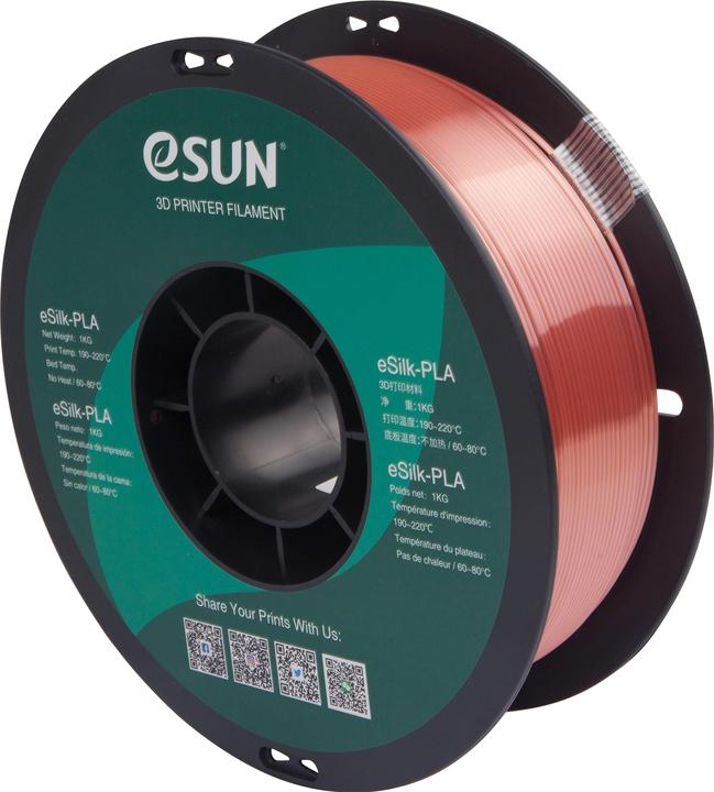 Immagine prodotto eSUN EPLA-SILK 1,75mm ORO ROSA 1kg FILAMENTI 3D (PLA, 1.75 mm, 1000 g, Rosso)
