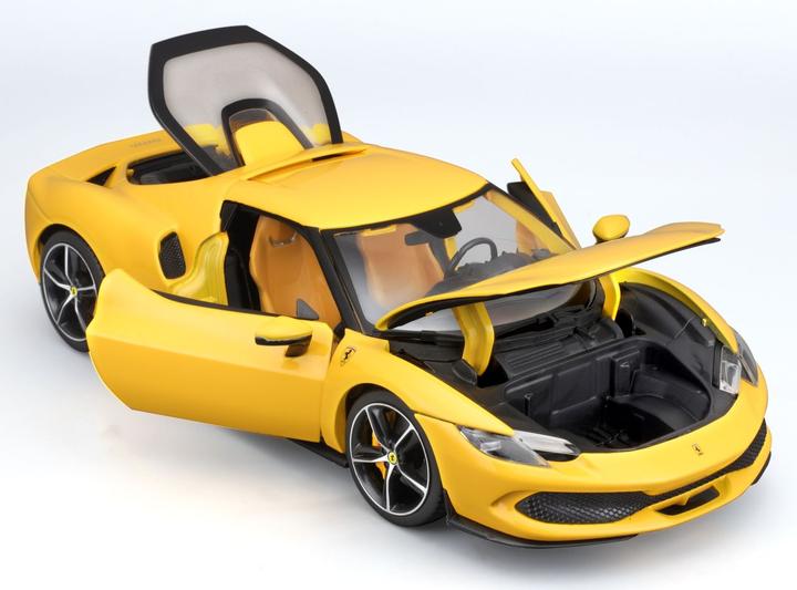 Actual product image Bburago Ferrari R&P 296 GTB 1/18 yellow