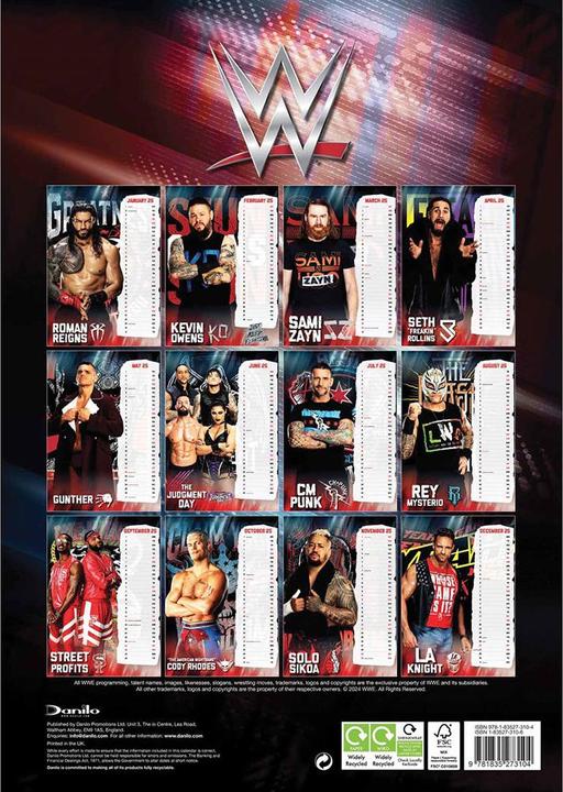 Image du produit WWE - Calendrier mural (A3, Allemand)