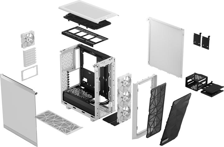 Actual product image Fractal Meshify 2 Compact RGB White TG Clear (ATX, mATX, Mini-ITX)