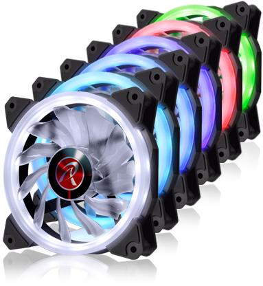 Actual product image Raijintek Iris 12 Rainbow A-RGB LED fan, set of 3 incl. controller (120 mm, 3 x)
