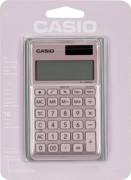 Produktbild Casio Taschenrechner BIC SL1000SCP 10-stellig pink (Batterien, Solarzellen)