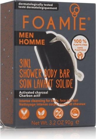 Foamie MenÂ's shower soap for face. body and hair What A Man (3 in 1 Shower Body Bar) 90 g