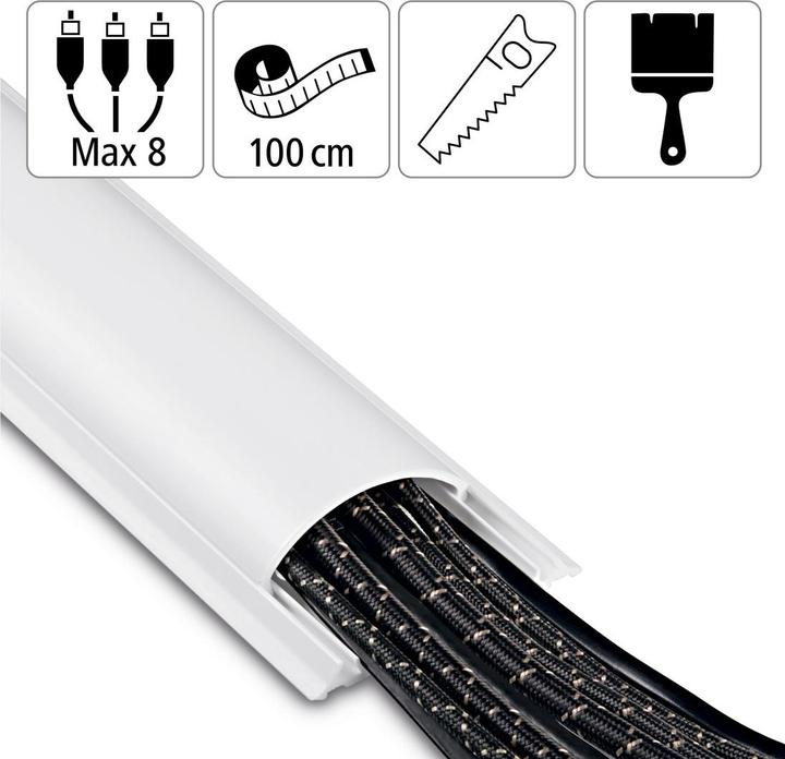 Produktbild Hama PVC-Kabelkanal, halbrund (Kabelkanal, 100 cm)
