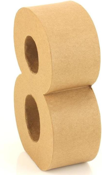 Produktbild trendmarkt24 Papp-Zahl 8 | Pappmache Dekozahl | Gross aus Pappe H: ca. 17,5 cm B: ca. 5,5 cm