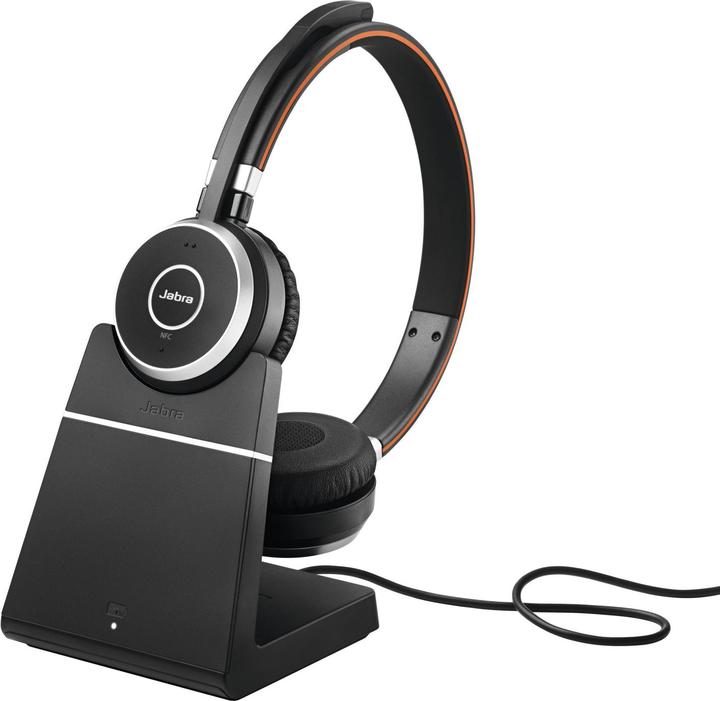 Actual product image Jabra Headset Evolve 65 SE MS Duo USB incl. charging station (Wireless, USB-A)
