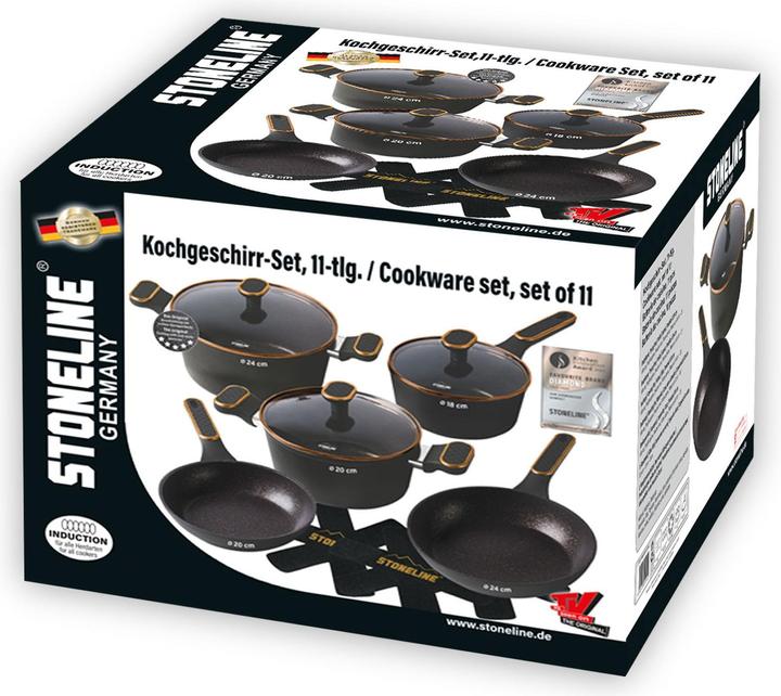 Produktbild Stoneline Cookware Set, Forged, With Pan Protections, 11pcs, Rose Gold (24 cm, Pfannenset + Topfset, Aluminium)