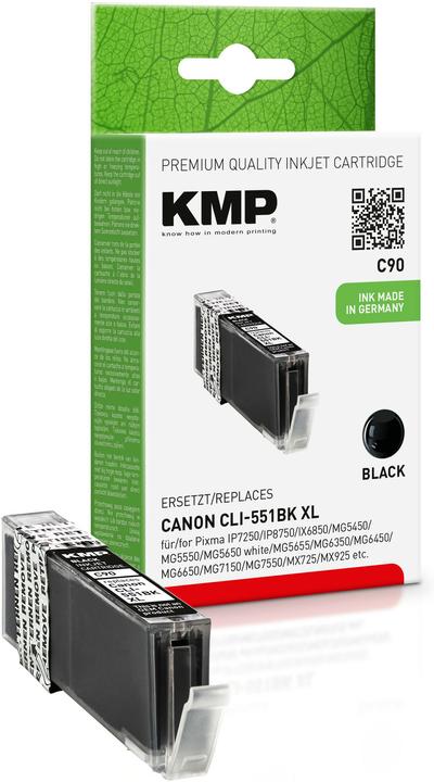 Produktbild KMP C90 Tintenpatrone komp. mit Canon CLI-551 BK XL (BK)