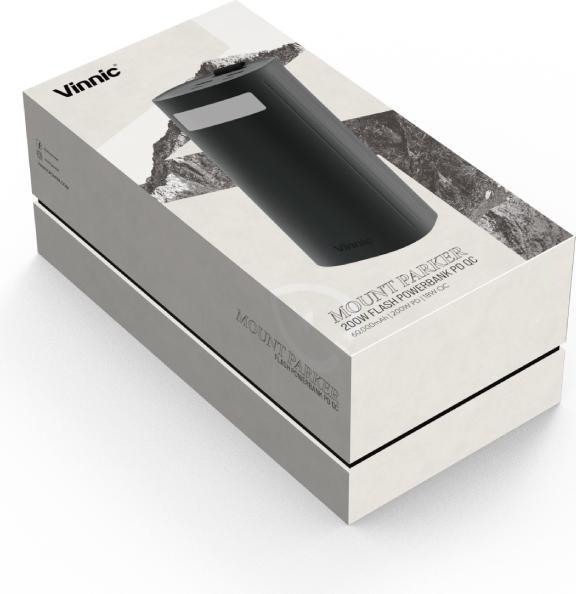 Actual product image Vinnic MOUNT PARKER Powerbank 60,000mAh 100W PD x2, black (60000 mAh, 100 W, 192 Wh)