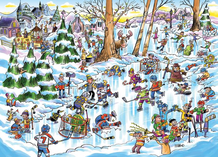 Produktbild Cobble Hill Puzzle 1000 Teile DoodleTown: Hockey Town (1000 Teile)