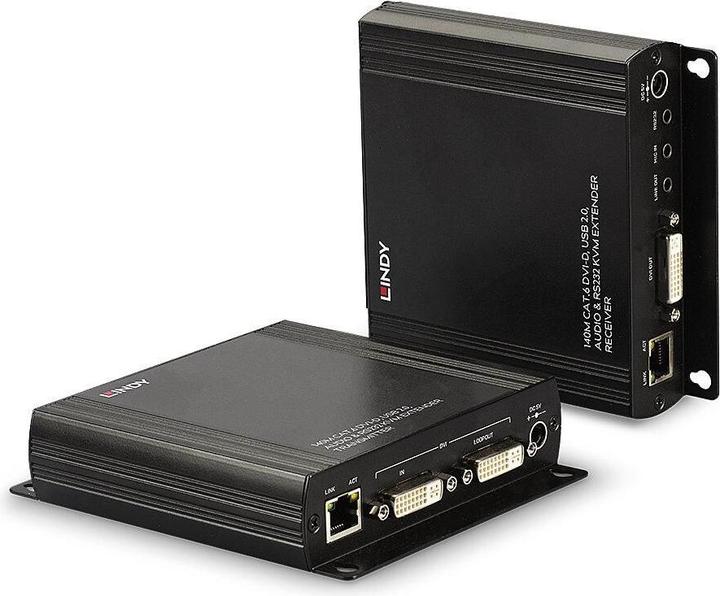 Actual product image Lindy DVI-D, USB, Audio & RS232, KVM Extender