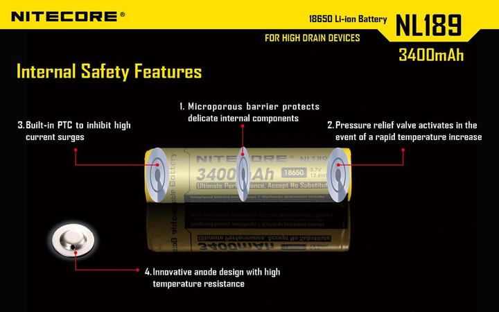 Produktbild Nitecore 18650 Rechargeable Battery 3400mAh