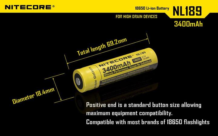 Produktbild Nitecore 18650 Rechargeable Battery 3400mAh