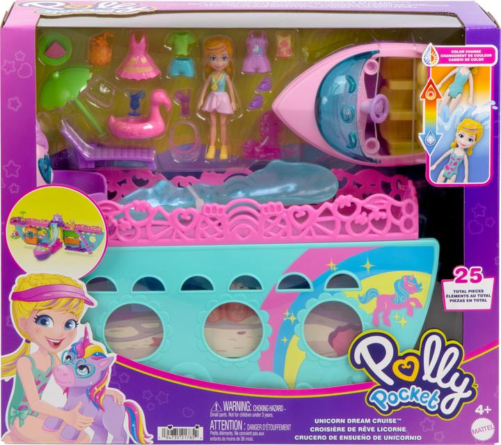 Actual product image Polly Pocket Unicorn Dream Cruise Playset