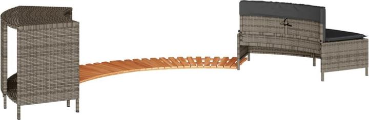 Produktbild VidaXL Whirlpool Umrandung Poolumrandung Poolverkleidung Grau Poly Rattan