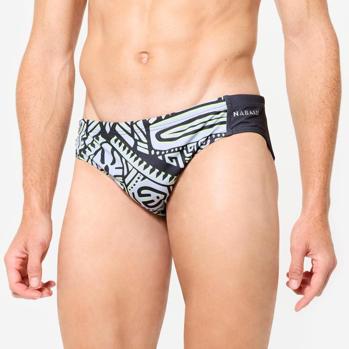Watko Badehose Slip Wasserball Herren - 500 Tiki grau