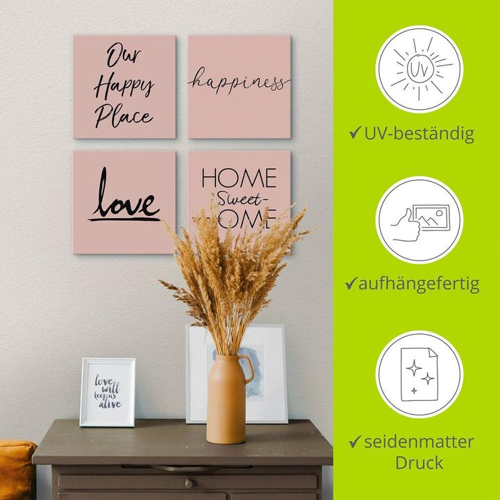 Produktbild Artland Ort Glück Liebe Home sweet Home J4KK (20 x 20 cm)