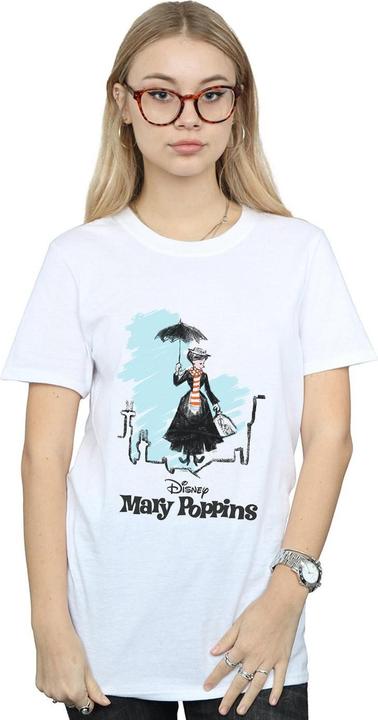 Immagine prodotto Disney Mary Poppins Rooftop Landing Colour Maglietta Ampia Donna (L)
