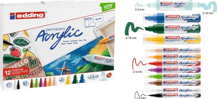 Actual product image Edding Acrylic marker starter set 12 pieces (Multicoloured, 10 mm, 12 x)
