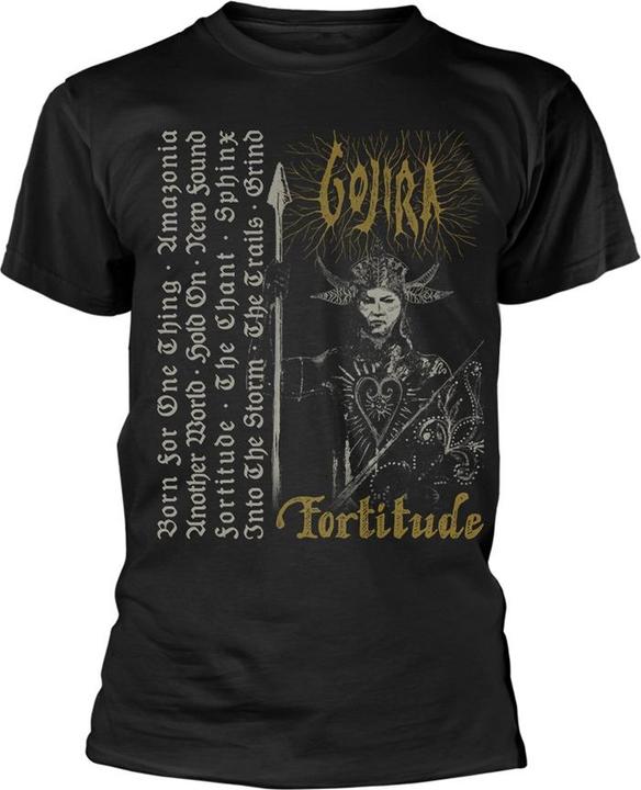 Gojira PlasticHead 'Fortitude Tracklist' (Black) Eco T-Shirt (X-Large) (XL)