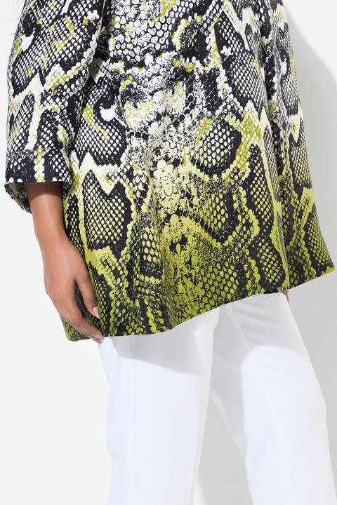 Actual product image Ulla Popken Dip Dye 3/4 Sleeve Snake Print Blouse (42, 44)