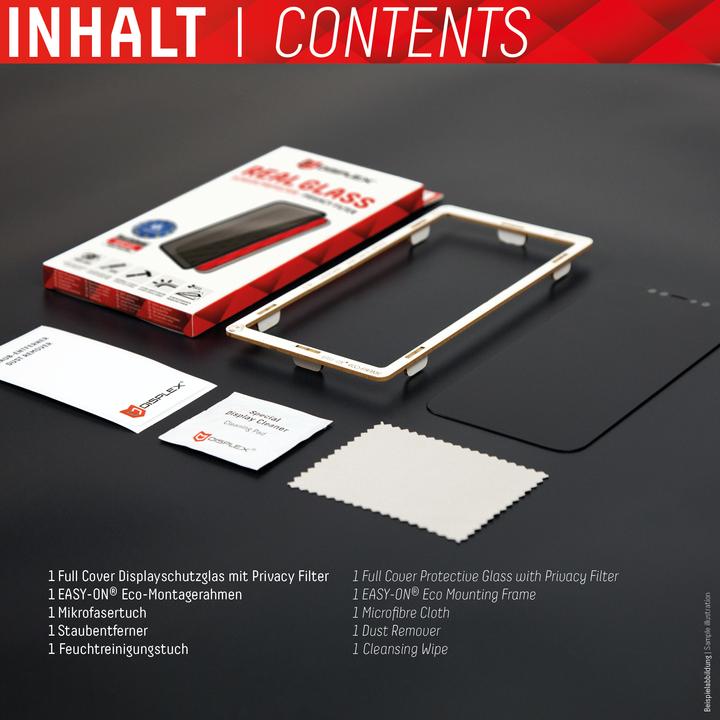Actual product image Displex Real Glass, Privacy Full Cover Panzerglas (1 Piece, Apple iPhone 14 Pro)