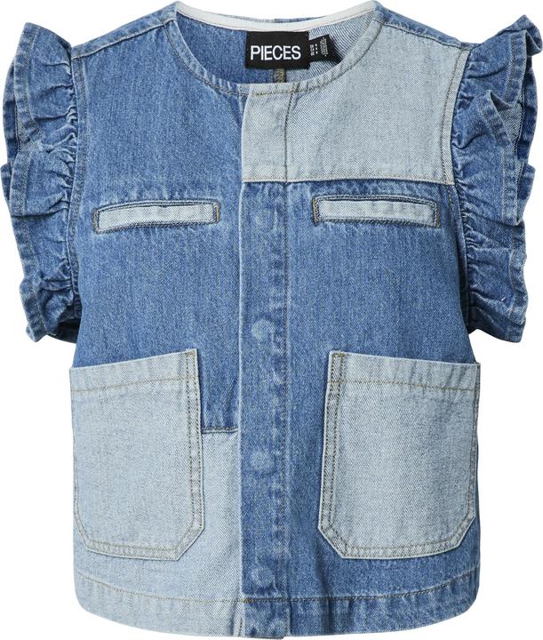 Pieces PCFIE VOLANT PATCHWORK Jeansweste