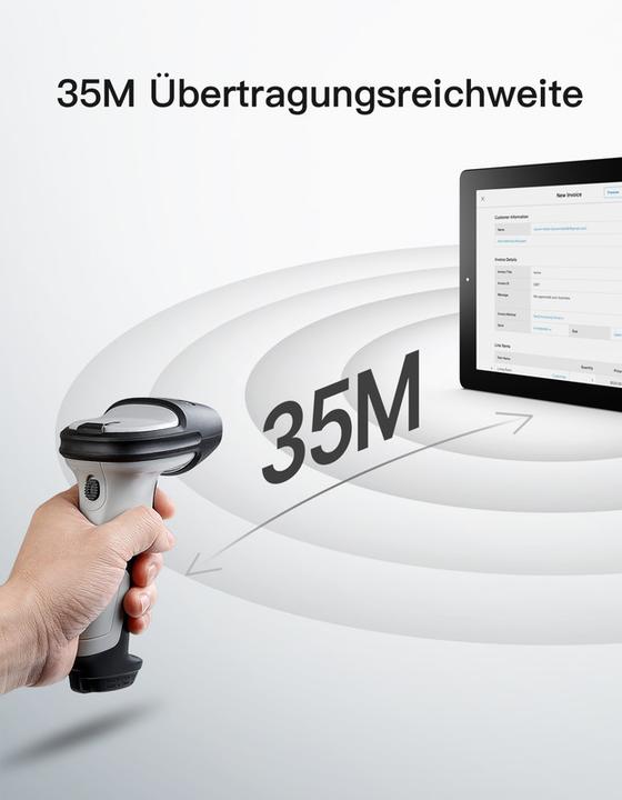 Produktbild Inateck Barcodescanner 72 gray (BCST-72 gray) (2D-Barcodes, 1D-Barcodes)