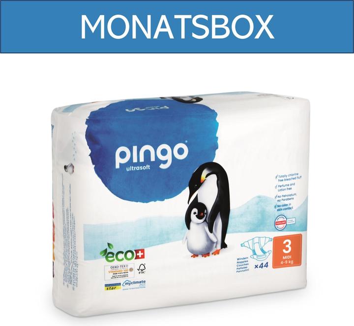 Produktbild Pingo Ökowindeln (Gr. 3, Monatsbox, 264 Stück)