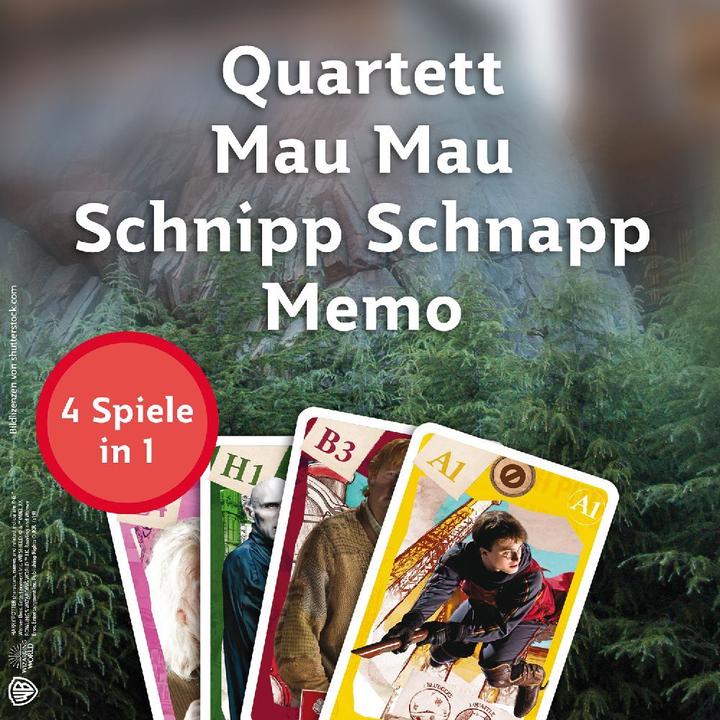 Produktbild ASS Altenburg 22584064 - Harry Potter - Quartett 4 in 1, Kartenspiel, für 2-4 Spieler, ab 4 Jahren (Italienisch)