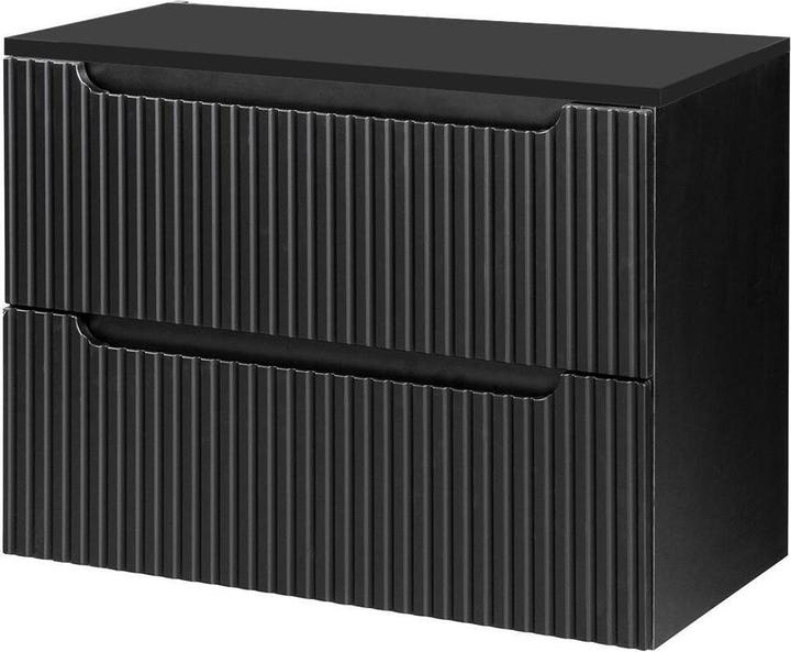 Produktbild En.Casa Waschtischunterschrank Skelbolu 80x60x40 cm Schwarz