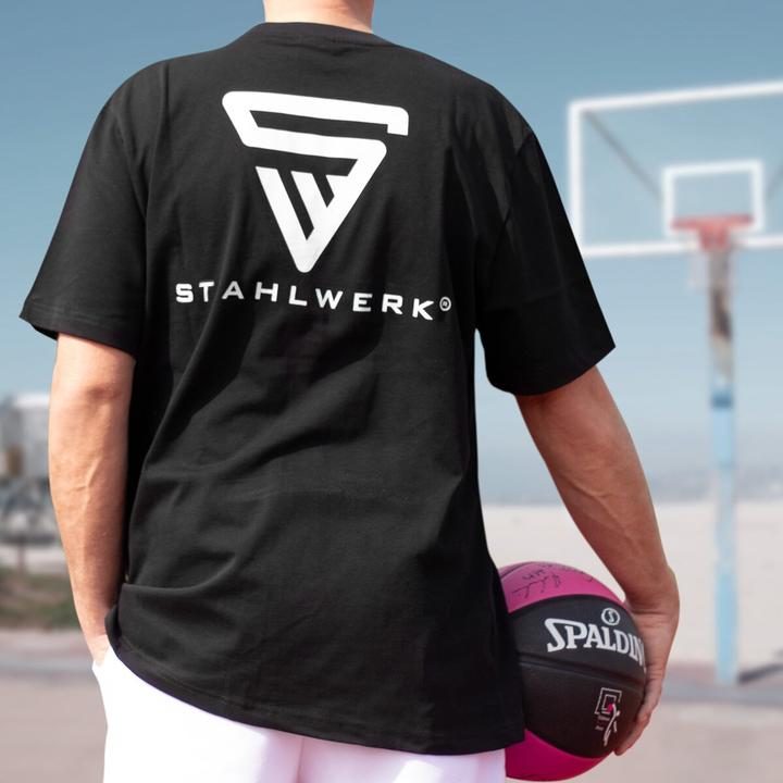 Immagine prodotto Stahlwerk T-shirt nera Taglia XXL Camicia a maniche corte con stampa del logo 100% cotone (XXL)