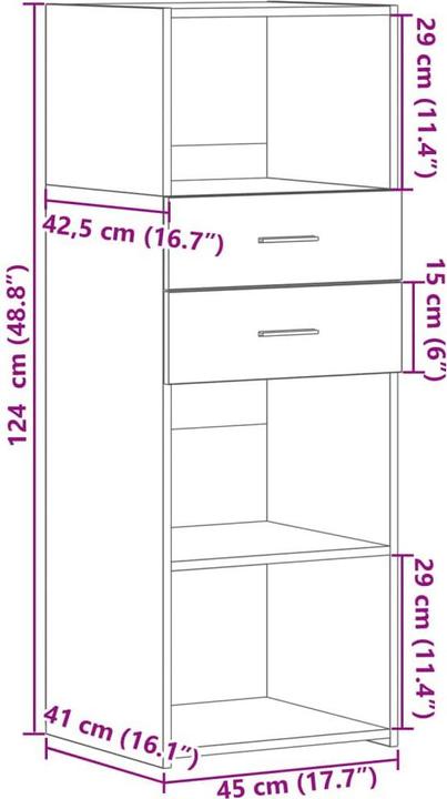 Actual product image VidaXL Highboard (45 x 42.5 x 124 cm)