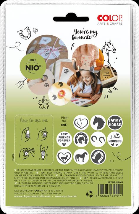 Produktbild Colop Stempel Little NIO Set Pferde 10-teilig
