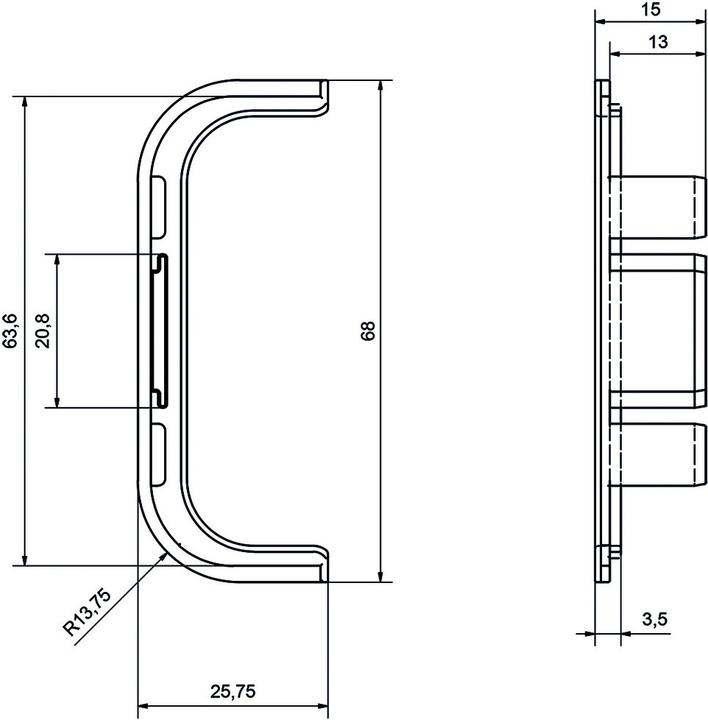 Produktbild Schüco Endkappe überdeckend C-Form