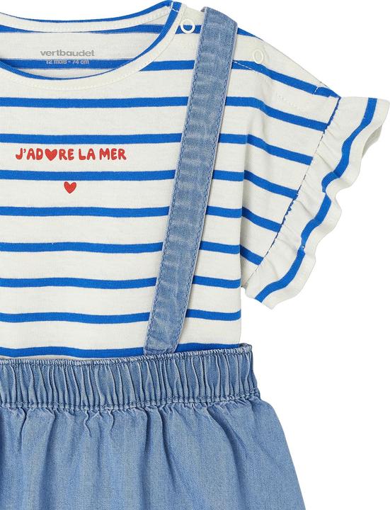 Produktbild Vertbaudet Mädchen Baby-Set: T-Shirt & Trägerrock (80)