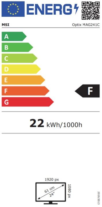 Energie-Label MSI Optix MAG241CV (1920 x 1080 Pixel, 23.60")