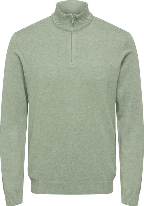 Only & Sons Onsloui Reg 12 Mel Half Zip Knit Noos