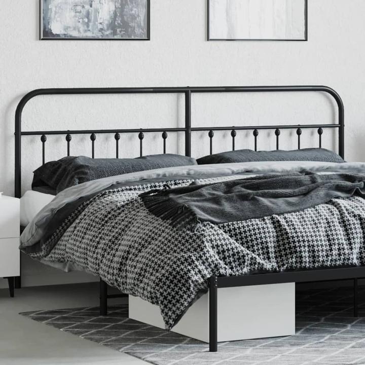 Image du produit VidaXL Kopfteil Metall Schwarz 200 cm, Farbe: Schwarz, Material (206 x 3 x 100 cm)