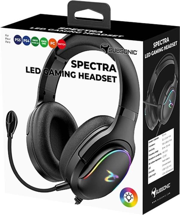 Actual product image Subsonic Spectra Gaming Headset LED - wired - black (Cable)