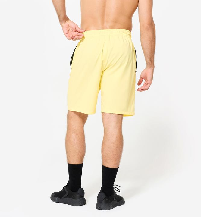 Image du produit Domyos Short de fitness avec poches zippées, jaune pastel (M)