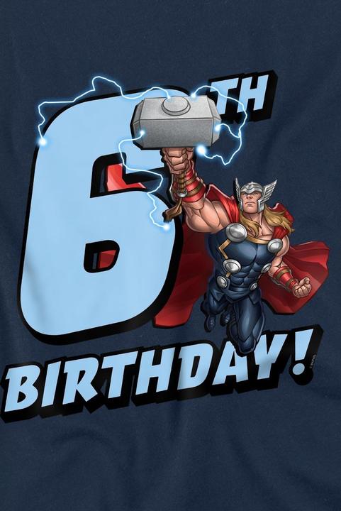 Immagine prodotto Thor Maglietta 6° Compleanno Bambini (128)