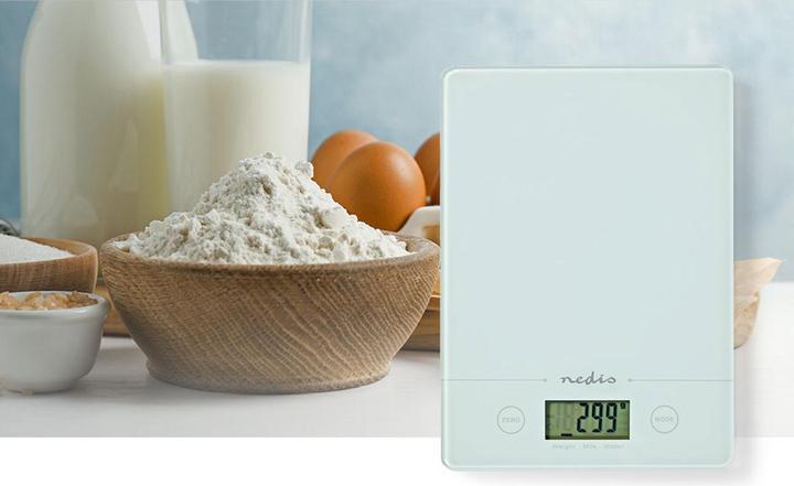 Produktbild Nedis Küchenwaagen | Digital | Glas / Kunststoff | CR 2032 Batterie | Weiss