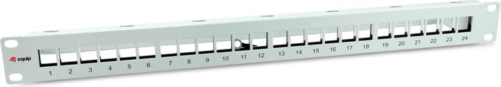 Produktbild equip Patchpanel 24x RJ45 Cat6A 19" FTP 1HE Premium hellgrau