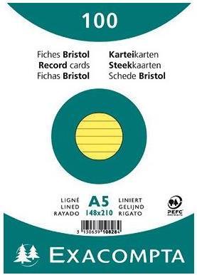 Image du produit Exacompta Fiches (148 x 210 mm, 205 g/m², 100 x)