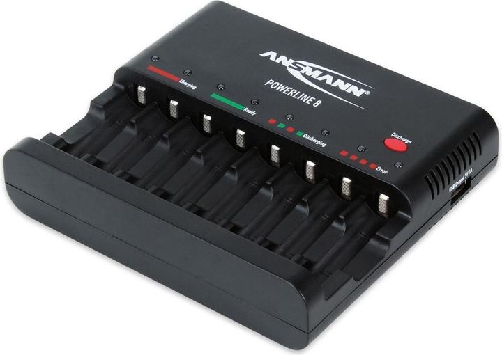Produktbild Panasonic Eneloop 8 Stück AA Mignon Akkus und Ansmann Powerline 8 Ladegerät (8 Stk.)