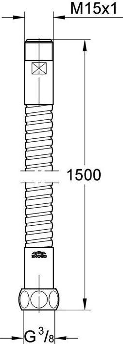Produktbild Grohe Metallbrauseschlauch RELEXA 1500mm, für Spültischbatterien chrom (150 cm)