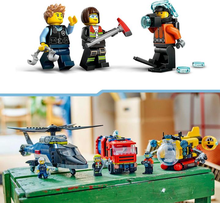 Produktbild LEGO Kombinationsset mit Hubschrauber, Löschauto und U-Boot (60462, LEGO City)