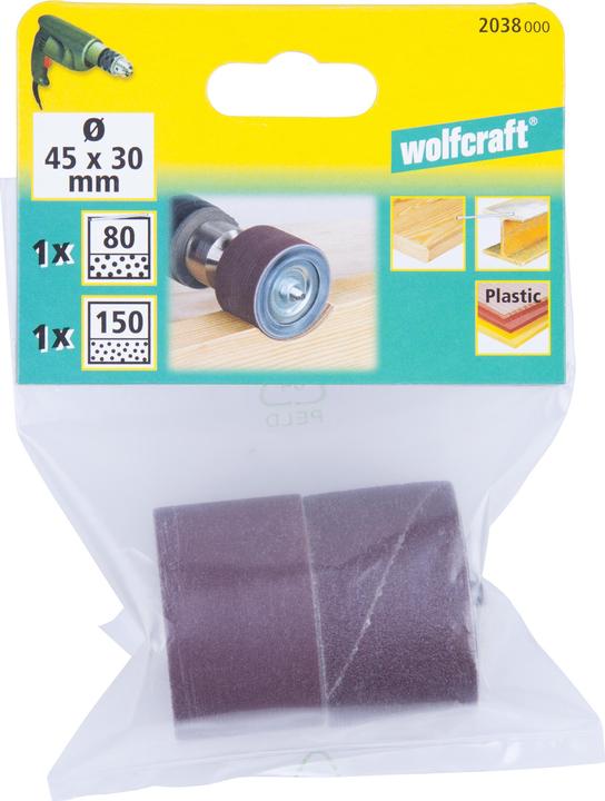 Actual product image wolfcraft wolfcraft 1 sanding cylinder ø45x30mm (80, 150)